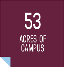 53 acres of campus